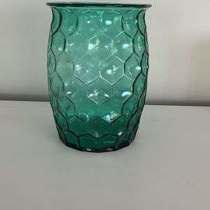 Vintage turquoise vase. Hexagonal.